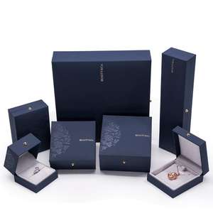 Collier personnalisé couleur café, boucles d'oreilles, bague, emballage de bijoux, boîte cadeau avec Logo, emballage de bijoux, toucher agréable, papier en similicuir - Product Image 4