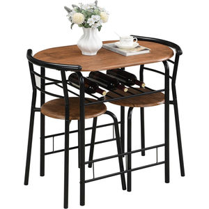 Home space-saving double dining <b>table</b> and chair set with storage layer, <b>small</b> breakfast <b>table</b> suitable for apartment and single - Product Image 1