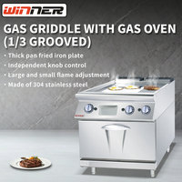 1/3t Gas Top Grill Stainless Steel Komersial Griddle Oven dengan Hemat Energi 41000 BTU Garansi Suku Cadang 1 Tahun