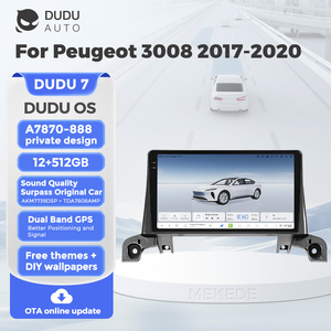 DUDUAUTO Adatto per <span class=keywords><strong>Peugeot</strong></span> <span class=keywords><strong>3008</strong></span> 2017-<span class=keywords><strong>2020</strong></span>, Sistema Multimediale Android Modificato con Navigazione Bluetooth, Car-play e Schermo Retrovisore - Product Image 2