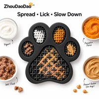 Bol interactif antidérapant en silicone en forme de patte de qualité alimentaire pour animaux de compagnie, pour une alimentation lente
