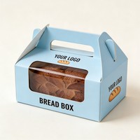 Boîtes en papier personnalisées avec logo pour sandwichs, petit-déjeuner, pain, emballage alimentaire, boîte de boulangerie avec fenêtre