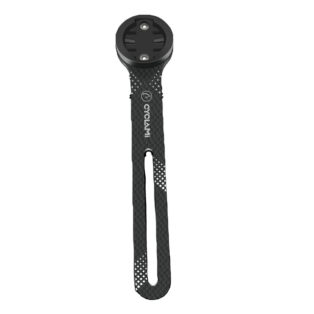 CYCLAMI Carbon Fiber Bicycle Computer Mount for Garmin Bryton Wahoo Support GoPro Rhythm Camera and Light Holder