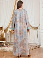 Nouvelle robe longue d'été pour femmes, style ample, col en V, manches longues, respirante, élégante, vêtements musulmans, robe de Dubaï, robe du Moyen-Orient