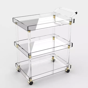 <span class=keywords><strong>Carrello</strong></span> portaoggetti in acrilico per cucina e soggiorno, scaffale mobile con maniglia e ruote bloccabili, <span class=keywords><strong>carrello</strong></span> multiuso per la casa - Product Image 4