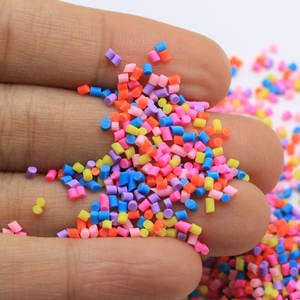 Venta caliente limo arcilla chispas 2MM corto suave arcilla artesanía Kawaii dulces de azúcar caramelo asperja las partículas de comida Decoración juguete - Product Image 4