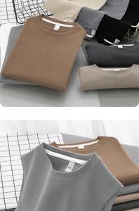 Débardeur gaufré pour homme en coton blanc, idéal pour l'été, le sport, le fitness et le basketball, avec épaules larges - Product Image 2