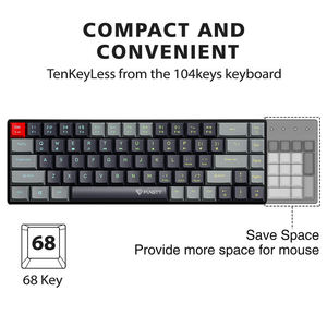 Nouveau style de clavier de jeu mécanique sans fil 2,4 GHz, compatible PC filaire USB Type-C, 68 touches, garantie 12 mois - Product Image 4