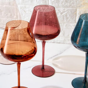 Verres à <span class=keywords><strong>vin</strong></span> colorés en cristal Coffret cadeau de mariage pour les amateurs de <span class=keywords><strong>vin</strong></span> Dîner de <span class=keywords><strong>vin</strong></span> rouge <span class=keywords><strong>blanc</strong></span> - Product Image 4