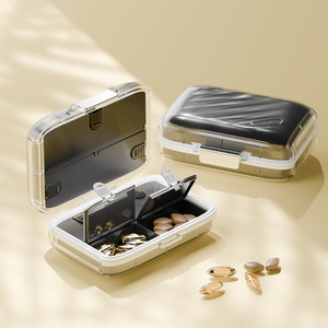 Portable food-grade pillbox <b>with</b> <b>lid</b>, multi-compartment medicine storage <b>box</b> for 7 days, light-proof <b>small</b> pillbox - Product Image 4