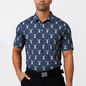 Chemise de golf de haute qualité, style vintage, imprimée et brodée, séchage rapide, tissu extensible haute performance, matière Spandex/Polyester - Product Image 5