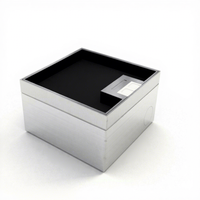 Tomacorriente de suelo oculto de acero inoxidable con diseño de mármol, cuadrado, 2 salidas, con puertos USB-A y USB-C, certificado CE