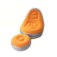 Schlafzimmer-Freizeitsofa Umweltfreundliches Beflocktes PVC Aufblasbares Faulbett Faltbarer Einzelsessel mit Rückenlehne