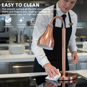 Lámpara Calentadora de Alimentos Comercial Dorada para Buffet, Lámpara Eléctrica de Acero Inoxidable para Calentar Alimentos, Lámpara de Calor para Buffet, Luz para Alimentos, Catering, <span class=keywords><strong>Restaurante</strong></span> - Product Image 2