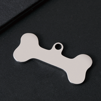 Ywyougang Personalisiertes Knochenförmiges Haustier-Anhänger, Edelstahl Blanko Hundeknochen-ID-Anhänger mit Individueller Lasergravur Haustier-Identifikationsgeschenk