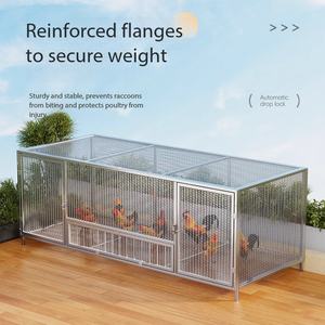 กรงสัตว์เลี้ยงขนาดใหญ่กลางแจ้ง ทำจากลวดหนาม สำหรับไก่ เป็ด นกพิราบ สุนัข กระต่าย พร้อมสายรัดปิด ทำจากสแตนเลส สำหรับนกและสัตว์เลี้ยง - Product Image 4