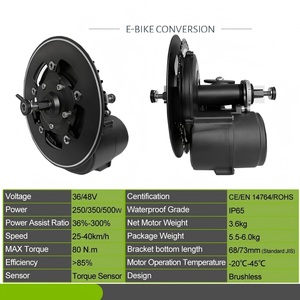 Kit de conversion électrique en aluminium <span class=keywords><strong>Tongsheng</strong></span> <span class=keywords><strong>TSDZ2</strong></span> avec moteur central 250W 350W <span class=keywords><strong>500W</strong></span> <span class=keywords><strong>36V</strong></span>/48V, écran LCD et couple maximal de 80 N.m - Product Image 2