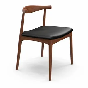 Schlussverkauf skandinavischer Stil Kunststoff Polsterung Massivholz Esszimmerstühle für Esszimmer Restaurant