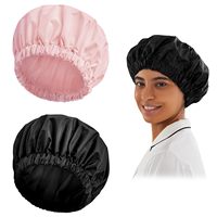 Grand bonnet de douche imperméable à l'eau Bonnet de bain à bande élastique lavable pour cheveux longs Bonnet de douche réutilisable