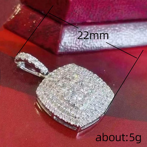 Set di anello e collana con zirconi quadrati per donna, gioielli alla moda per feste di matrimonio scintillanti - Product Image 5