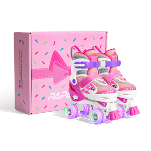 <span class=keywords><strong>Pattini</strong></span> a rotelle carini in offerta <span class=keywords><strong>per</strong></span> ragazzi e ragazze, ruote in PU completamente luminose, cuscinetti ABEC-7, alta resilienza 82A, taglia regolabile - Product Image 3