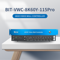 1 HDMI2.1 DP 8K60 Input 15 Output HDMI Pengontrol Video Wall Koreksi Bezel Kontrol Web RS232 untuk Pusat Komando