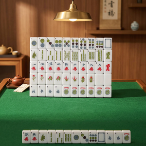Juego de mahjong americano moderno estilo Brooklyn, color azul claro, 160 piezas, lujosas y hermosas fichas de mahjong de acrílico para una noche de juego elegante. - Product Image 1