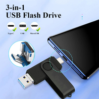 Haute vitesse 128GB type-c 3.0/2.0 lecteur flash USB mobile ordinateur rotatif OTG 8GB 16GB 64GB 32GB 8GB lecteurs flash USB