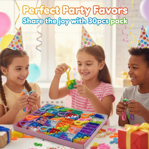 Chaveiros de Silicone Pop Bubble Fidget Macaron Quadrados, Pacote com 30, Brinquedo Antiestresse, Charme para Mochila, Lembrancinhas de Festa, Presentes para Crianças, Caixa Colorida - Product Image 2