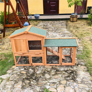 SDR003 Luxury Modern Waterproof Outdoor Wooden Rabbit Hutch & Roof Print Design for <b>Small</b> Animals Pet House - Product Image 3