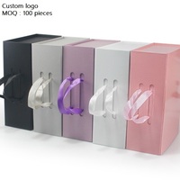 Boîtes cadeaux magnétiques rigides de luxe à impression personnalisée pour vêtements boîte à chaussures pliable en or rose couvercle à fermeture magnétique avec logo