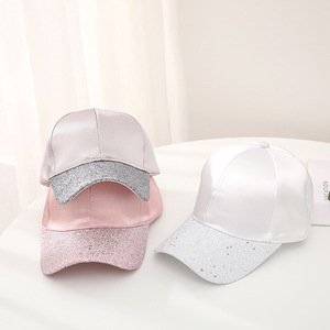 Fashionable <b>Baseball</b> <b>Cap</b> Satin Cotton Women's Outdoor Sun Hat Shade Protection Pink White Black Gray - Product Image 2