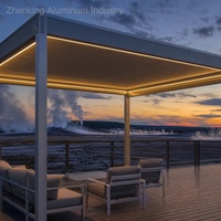 Premium Motorisierte 5x4m Aluminium-Pergola für Schwimmbad und Garten, Moderne Hochleistungs-Wasserdichte und Windbeständige Elektrische Outdoor-Überdachung