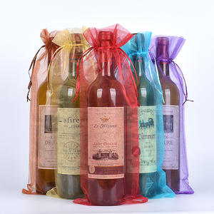 Elegante 15*38 Organza Cordón Bolsa de embalaje de regalo para vino Cuvée Premium Organza Cordón para vino Cuvée - Product Image 1