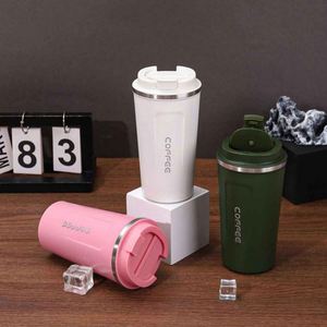 Stainless Steel Tumbler Vacuum <b>Flask</b> With Lid Thermal Insulation Travel <b>Coffee</b> Cup Elegant White D Green Fairy Powder Gentleman - Product Image 5