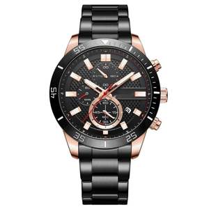 Reloj de Pulsera de Cuarzo Analógico para Hombre, de Acero Inoxidable, Resistente al Agua, con Cronógrafo, Fecha y Agujas, para Asuntos Comerciales - Product Image 4