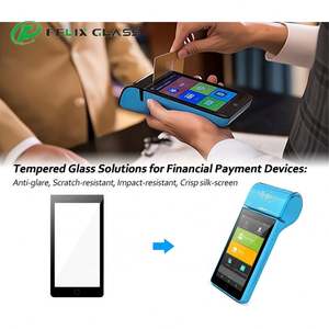 Panneau en verre trempé solide personnalisé pour usage industriel, transmission de lumière de 20%, caractéristiques anti-éblouissement pour terminal de point de vente intelligent/appareil portable - Product Image 4