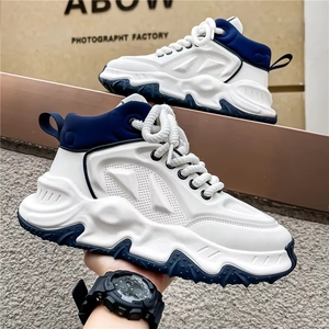 Zapatillas deportivas <span class=keywords><strong>de</strong></span> media caña para hombre, para uso diario, con suela gruesa, antideslizantes, transpirables, multicolor, personalizadas, estilo walking. - Product Image 4