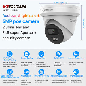 Caméra de sécurité IP PoE intelligente OEM/ODM 5MP à double lumière Boîtier métallique Compatible Hik IP67 Caméra CCTV réseau extérieure <span class=keywords><strong>ColorVu</strong></span> intérieure - Product Image 2