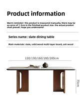 Nouvel ensemble de table à manger couleur noyer, style moderne minimaliste vintage, ensemble complet de table à manger en marbre pour petits appartements