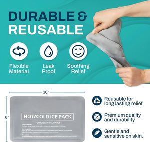 Compresa de Hielo Reutilizable para Lesiones (25.4 cm x 15.2 cm), Compresa de Hielo Suave con 1 Lado de Tela de Lana Suave Tipo Terciopelo, Paquete de 2 Compresas de Gel Frío y Caliente - Product Image 2