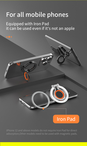 Support de <span class=keywords><strong>téléphone</strong></span> magnétique premium ATB avec <span class=keywords><strong>anneau</strong></span> en silicone souple et design pliable en alliage d'aluminium - Product Image 5