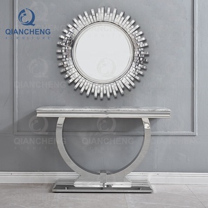 Modern Luxury Furniture <strong>Corner</strong> <strong>Console</strong> <strong>Tables</strong> Living Room Hallway Mirrored Stainless Steel <strong>Console</strong> <strong>Tables</strong> - Product Image 1
