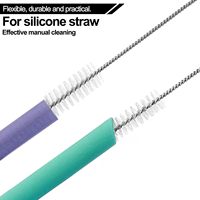 Gobelets de 20/30/40oz à motif courbé pour nettoyer les pailles à boisson en acier inoxydable Brosse de nettoyage pour gobelets Accessoire pour verres