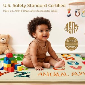 Tapis de jeu alphabet animalier pour bébés de 0 à 24 mois, tapis antidérapant en EVA, unisexe, pour usage domestique - Product Image 2