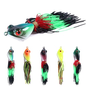 Toptan folong 10cm 9g yapay yemler üst su yüzen kurbağa uzun etekler ile balıkçılık Lures - Product Image 1