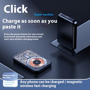 Batterie externe sans fil ultra-mince transparente 15W à charge rapide magnétique, entrée Type-C PD20W, Li-Polymère 10000 mAh - Product Image 5