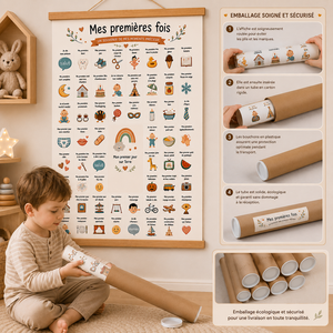 Poster personnalisé pour bébé Pafu avec kit de tampons dateurs, <span class=keywords><strong>tableau</strong></span> de souvenirs pour les premiers moments, décoration murale pour chambre d'enfant, ensemble cadeau - Product Image 6