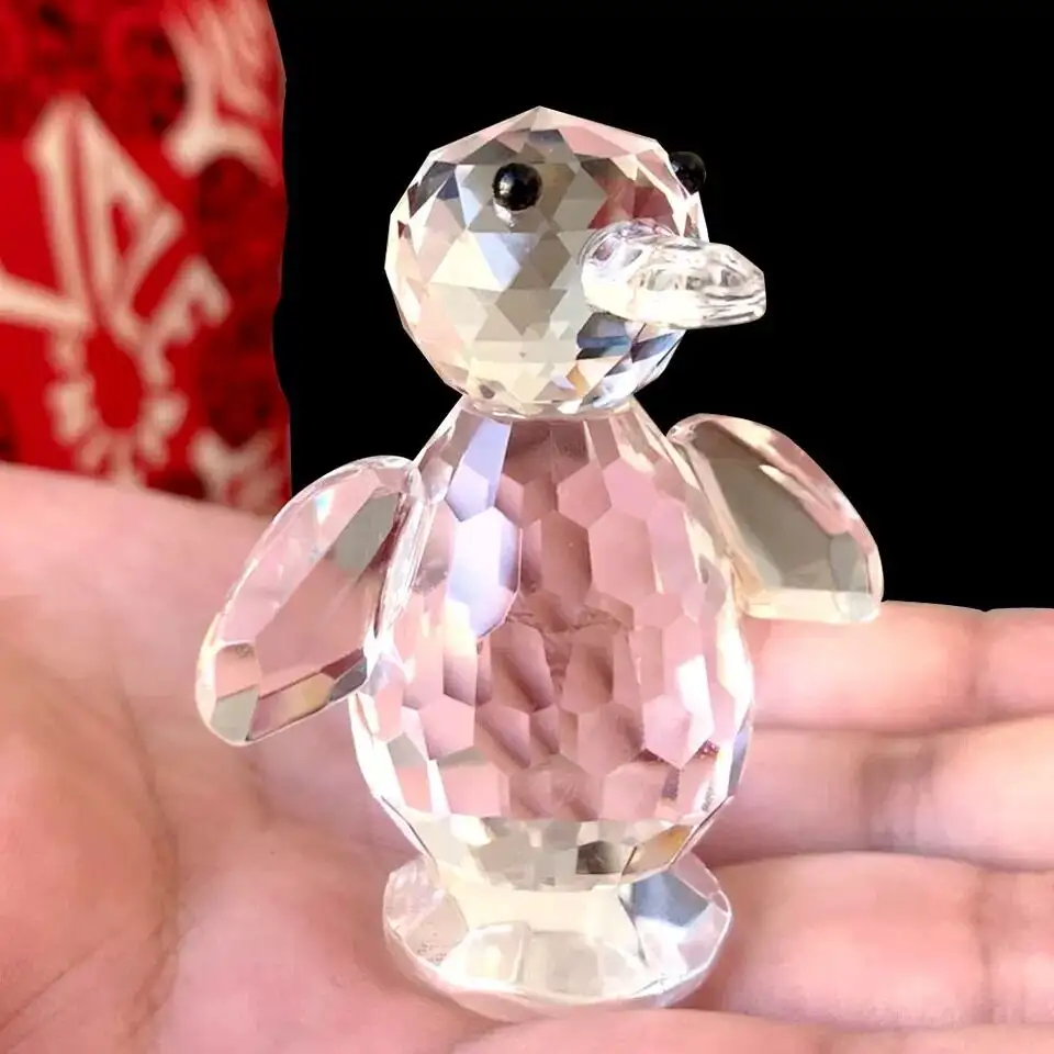 Patung Penguin Kristal Bening Dekorasi Kristal Pembersih K9 untuk Suvenir Cinta Valentine