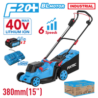 Kit de tondeuse à gazon sans fil FIXTEC Professional 40V à économie d'énergie, sans balais, avec 2 batteries 4.0Ah + chargeur double port